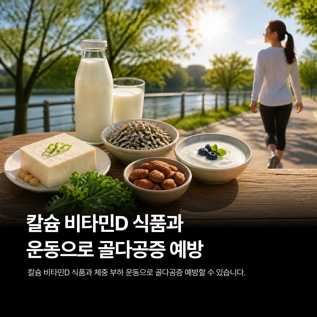칼슘 비타민D 식품과 체중 부하 운동으로 골다공증 예방